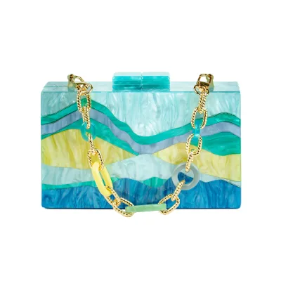 Marbella Acrylic Clutch-Blue